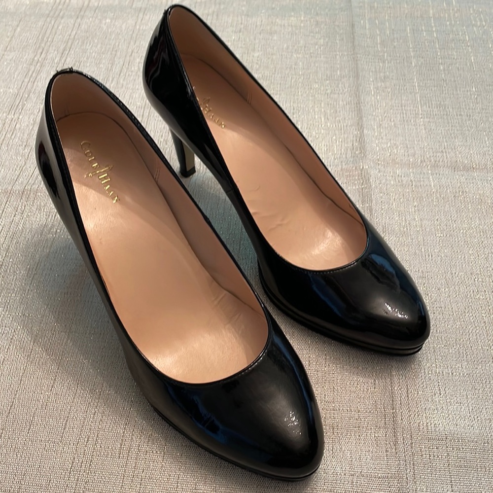 Cole Haan, Black Patent Leather Pumps. 4” Heels, 8B